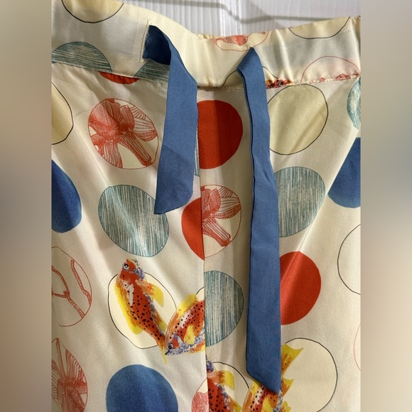 Anthropologie Lilka Wide Leg 100% Silk Pajama Pants - Medium - NWOT - Picture 3 of 6